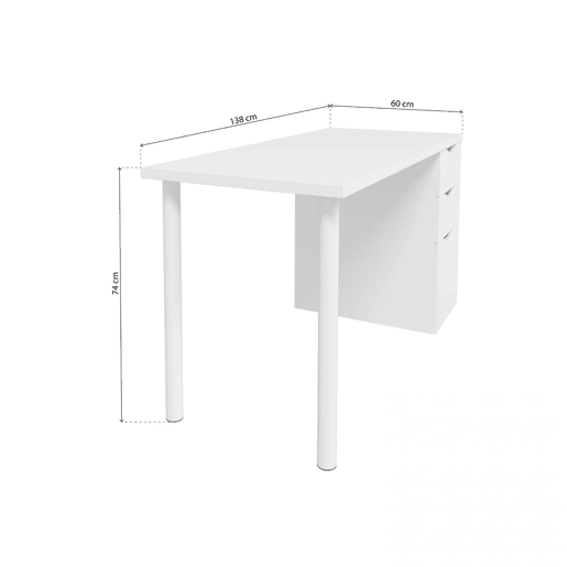 Mesa de escrita Luma Artik White (Branco mate) 138 x 74 x 60 cm
