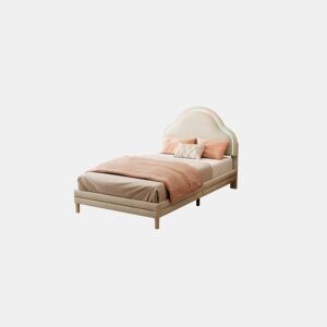 Cama de criança de veludo 90x200cm com luz led,bege