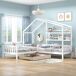 Cama cabaña infantil de madera maciza con 1 cajón 209x243 Cama cabaña infantil de madera maciza con 1 cajón 209x243 Blanco