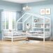 Cama cabaña infantil de madera maciza con 1 cajón 209x243 Cama cabaña infantil de madera maciza con 1 cajón 209x243 Blanco
