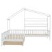 Cama cabaña infantil de madera maciza con 1 cajón 209x243 Cama cabaña infantil de madera maciza con 1 cajón 209x243 Blanco