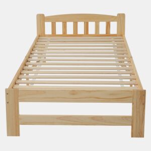 Cama de solteiro de madeira maciça 90x200cm,natural