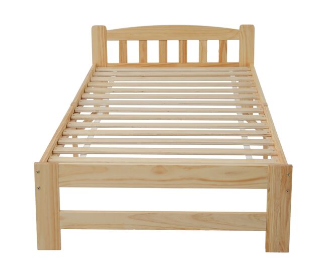 Cama individual de madera maciza 90x200cm,natural