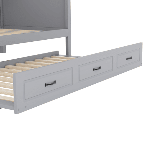 Divã 90x200cm com LED e tomadas - com cama com gavetão 90x190cm - Cinzento