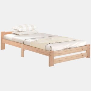 Cama de solteiro de madeira maciça 90x200cm,natural
