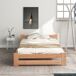 Cama individual de madera maciza Cama individual de madera maciza Natural
