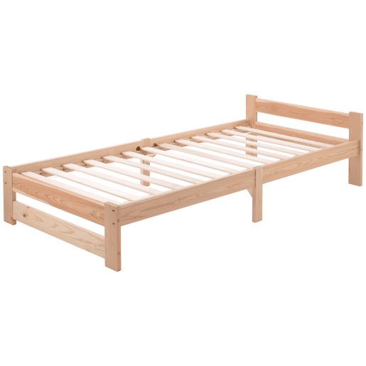 Cama de solteiro de madeira maciça 90x200cm,natural