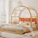 Cama extensible infantil de madera de pino 151x210 Cama extensible infantil de madera de pino 151x210 Natural
