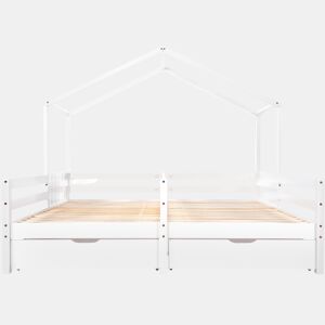 Cama de criança,cama-casa,cama dupla de madeira de pinho 90x200cm com 2 gavetas,branco