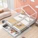 Cama cabaña infantil de madera de pino con 2 cajones Cama cabaña infantil de madera de pino con 2 cajones Blanco