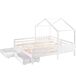 Cama cabaña infantil de madera de pino con 2 cajones Cama cabaña infantil de madera de pino con 2 cajones Blanco