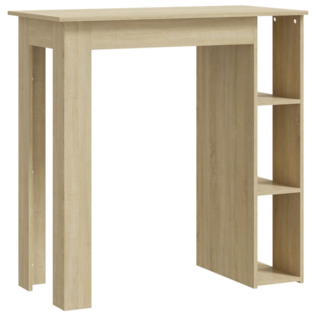 Vidaxl mesa bar con estante contrachapada roble sonoma 102x50x103,5 cm