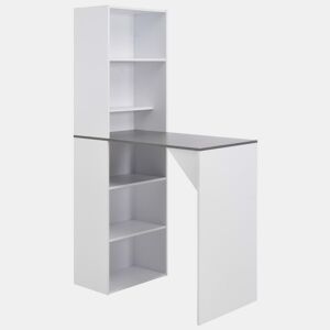 vidaXL Mesa de bar com armário 115x59x200 cm branco