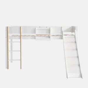 Cama de criança,cama alta de madeira de pinho e mdf 90x200cm,branco
