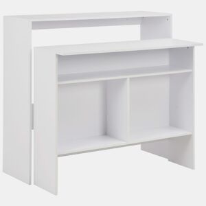 vidaXL Mesa de bar com 2 tampos branco 130x40x120 cm