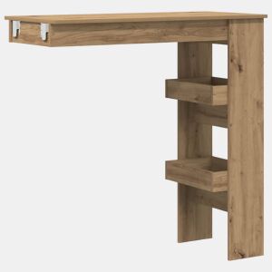 vidaXL Mesa alta de parede carvalho artesanal 102x45x103,5 cm