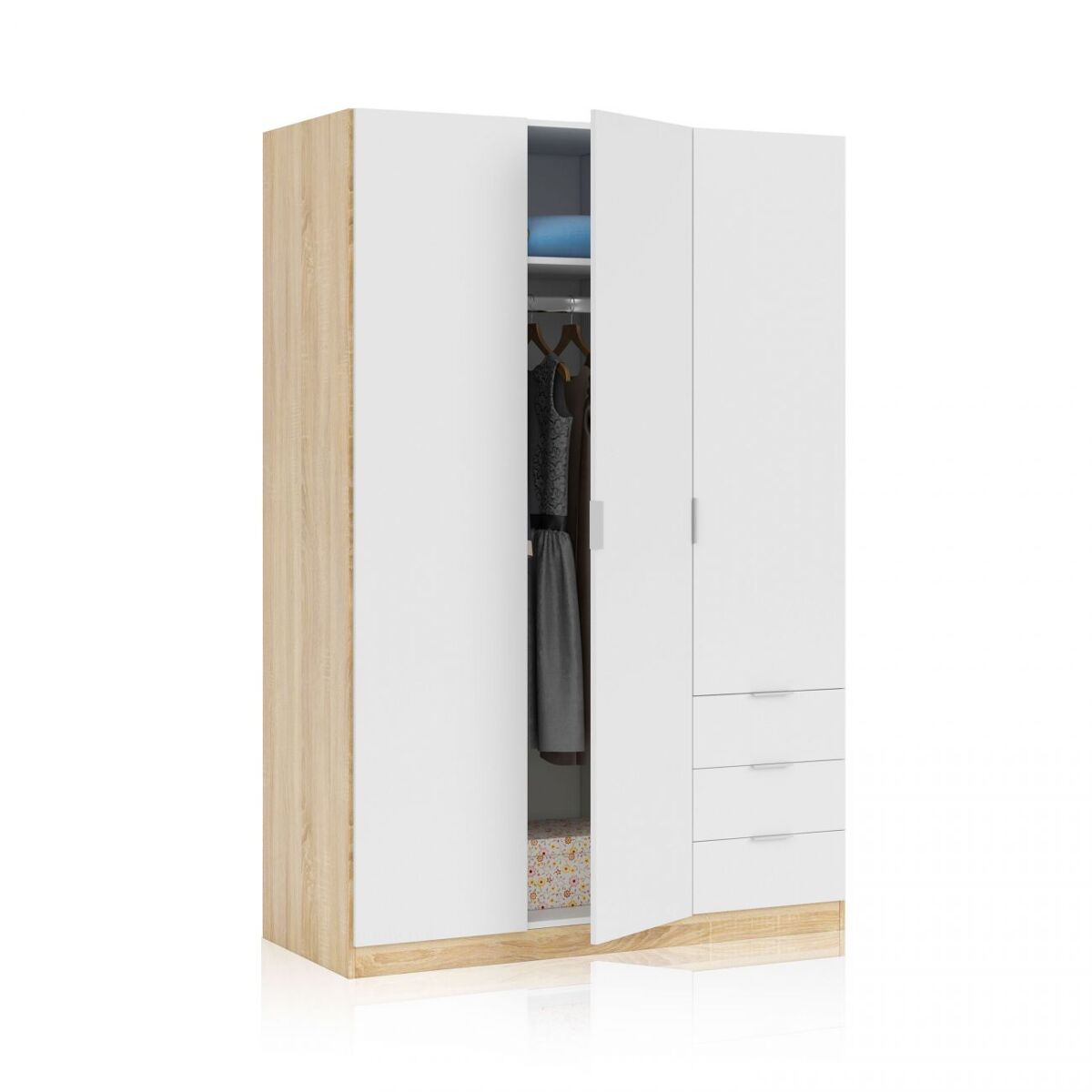 Armario Hexa 121 Natural/ Blanco