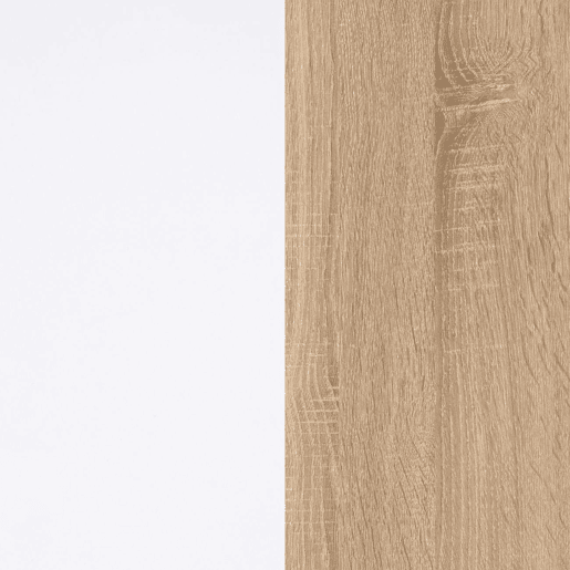 Roupeiro Hexa 3 portas 3 gavetas Artik White (Branco mate) - Carvalho canadiano 121 x 180 x 52 cm