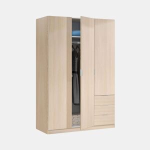 Roupeiro Hexa 3 portas 3 gavetas Carvalho 121 x 180 x 52 cm