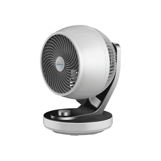 Ventilador de 60W de chão ou de mesa com 3 lâminas. Inclui 3 velocidades para adaptar a intensidade do fluxo (baixa NoiteEco média-Normal e alta Turbo), um sistema automático de oscilação horizontal com inclinação ajustável e uma grelha de protecção.