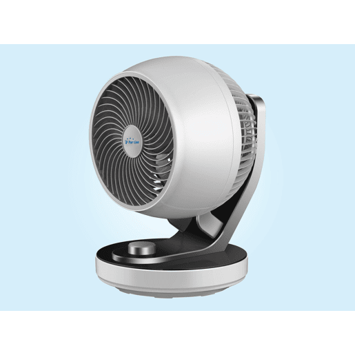 Ventilador de 60W de chão ou de mesa com 3 lâminas. Inclui 3 velocidades para adaptar a intensidade do fluxo (baixa NoiteEco média-Normal e alta Turbo), um sistema automático de oscilação horizontal com inclinação ajustável e uma grelha de protecção.