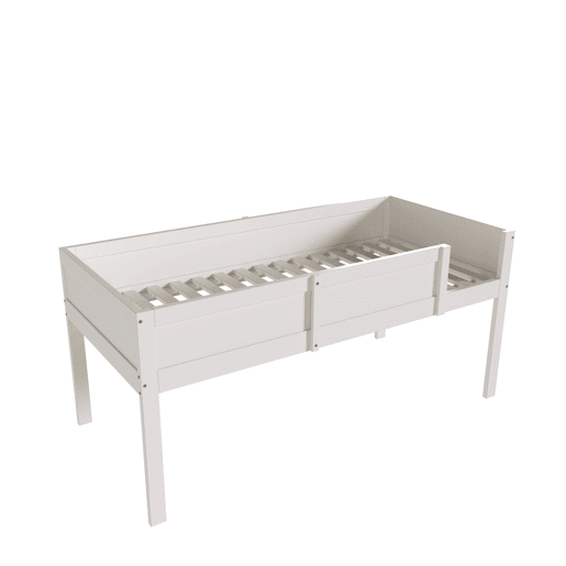 Beliche 3x90x200 cm madeira maciça - com 2 estrados - Branco