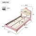 Cama infantil de pu Cama infantil de pu Rosa