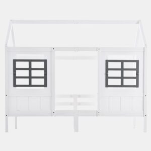 Cama de criança,cama-casa de madeira maciça 90x200cm,branco