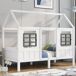 Cama cabaña infantil de madera maciza Cama cabaña infantil de madera maciza Blanco