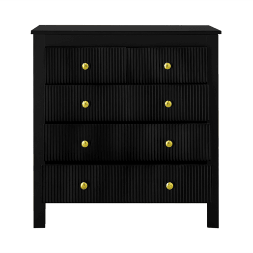 Aparador?Cómoda com 4 gavetas - aglomerado de partículas - Preto