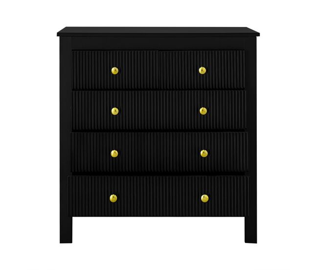 Aparador、cómoda con 4 cajones - tableros de partículas - negro