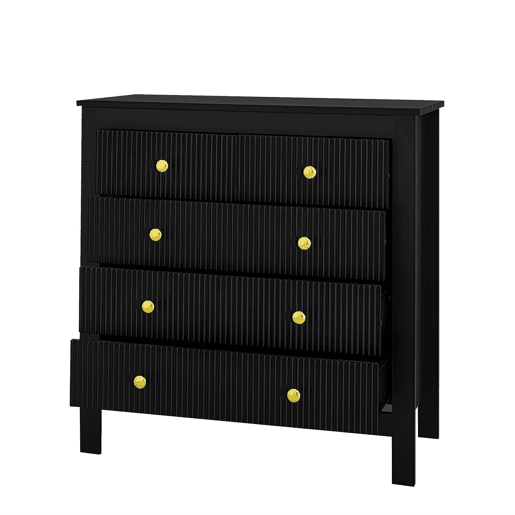 Aparador?Cómoda com 4 gavetas - aglomerado de partículas - Preto