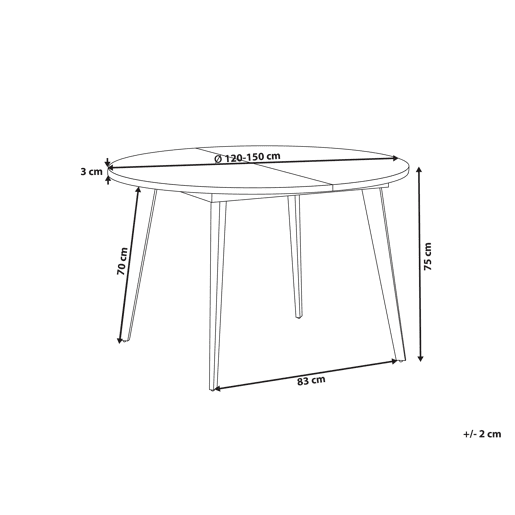 Beliani Mesa de jantar extensível BOVINA