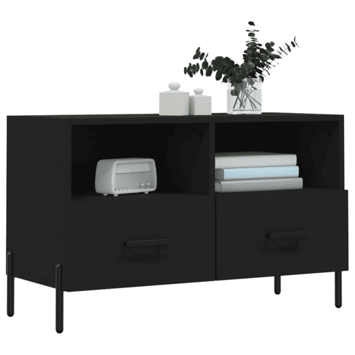 Móvel p TV, Armário de TV 80x36x50 cm derivados de madeira preto