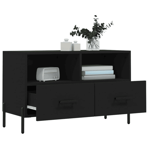 Móvel p TV, Armário de TV 80x36x50 cm derivados de madeira preto