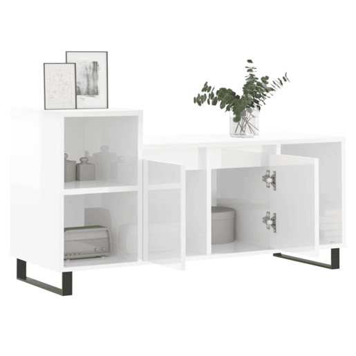 Móvel para TV - Móvel de TV - Armário de TV 100x35x55 cm derivados madeira branco brilhante