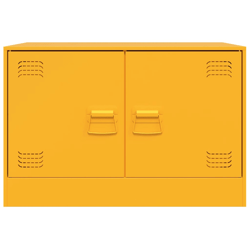 móveis de TV - Armários TV 2 pcs 67x39x44 cm aço amarelo mostarda