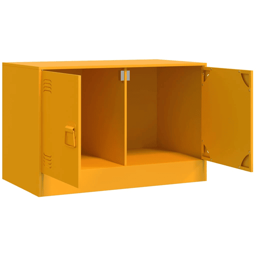 móveis de TV - Armários TV 2 pcs 67x39x44 cm aço amarelo mostarda