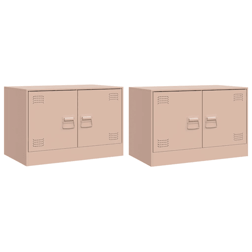 móveis de TV - Armários TV 2 pcs 67x39x44 cm aço rosa
