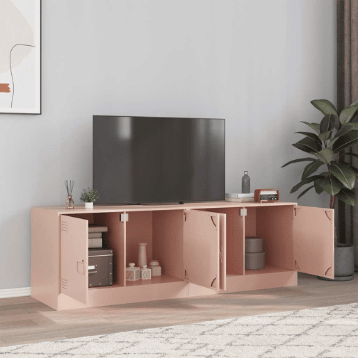 móveis de TV - Armários TV 2 pcs 67x39x44 cm aço rosa
