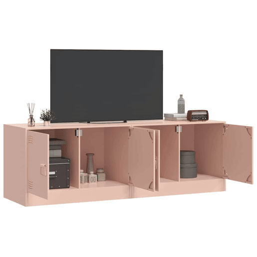 móveis de TV - Armários TV 2 pcs 67x39x44 cm aço rosa