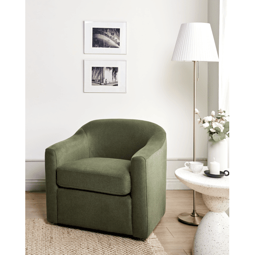 Poltrona giratória MAGNOR Tecido Verde escuro