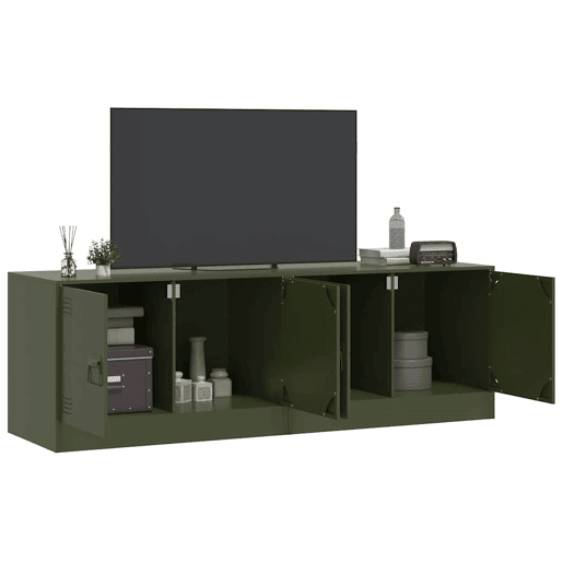 móveis de TV - Armários TV 2 pcs 67x39x44 cm aço verde azeitona
