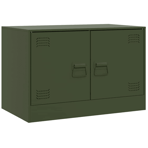 móveis de TV - Armários TV 2 pcs 67x39x44 cm aço verde azeitona