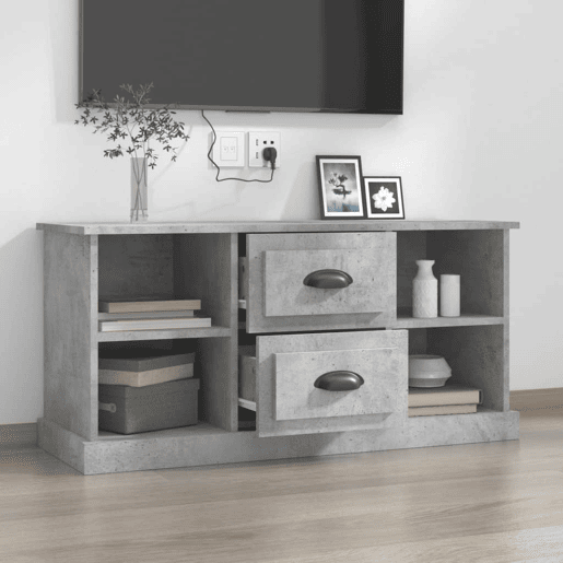 Móvel TV - Modulo de TV - Armário de TV 99,5x35,5x48 cm derivados de madeira cinzento cimento