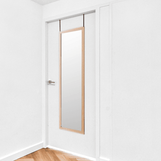 Espelho de Porta 35x125 cm u2013 Moldura MDF, Leve e Fácil de Pendurar, Estilo Nórdico