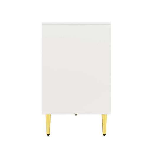 Aparador moderno - 4 portas com padrão ondulado - em MDF - Branco