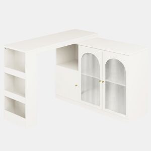 Aparador, armário de bar giratório em MDF - grande espaço de arrumação - estilo contemporâneo - Branco