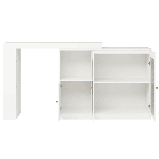 Aparador, armário de bar giratório em MDF - grande espaço de arrumação - estilo contemporâneo - Branco