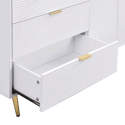 Aparador moderno - 2 portas e 3 gavetas - Branco